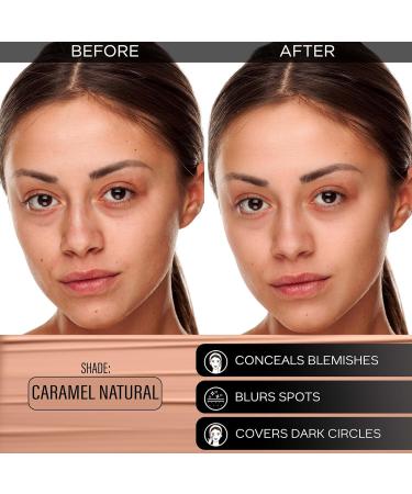 Hydra Matte Foundation|3-In-1 Foundation + Moisturizer Cream| Aloe Hydration&Vitamin C|Long Wear|Medium To High Buildable Coverage|Caramel Natural|25Ml Pack Of 1 - Buy Online on GoSupps.com