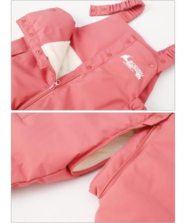 Happy Cherry Baby Winter Pants - Newborn Boys Girls Overall Ski Trousers - Infant Warm Snow Bib Pant - Toddler Windproof Padded Snowsuit Bottoms - Elastic Zipper Outerwear - Pink (Size 90) - Buy Online on GoSupps.com