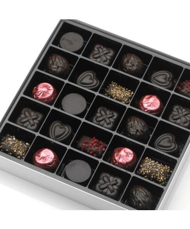 Vegan luxury Belgian pralines, classic assortment, 25 pieces, 350 g. Superior artisanal quality from Belgium. Franck and Olivier.