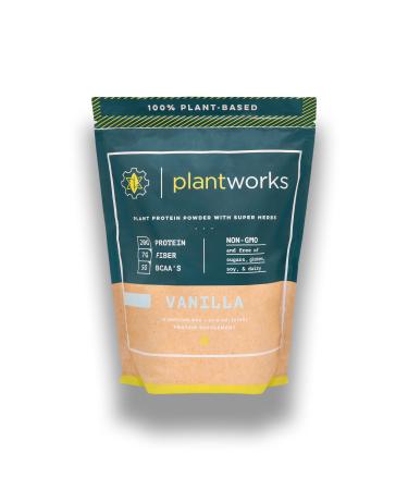 Plant Works Nutrition - 100% Plant-Based Performance Protein Powder with Super Herbs, Amino Acids, 7g Fiber, Non-GMO, Vegan, Gluten Free (15 Serving Bag, Vanilla)