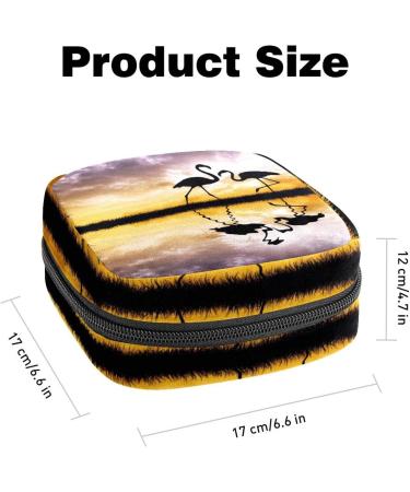 Menstrual Pad Bag with Zipper - Stylish Ladies Napkin Pouch & Tampon Collection Bag (Flamingos in Love) - Shop Now for Women & Girls - Buy Online on GoSupps.com