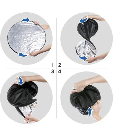 Etekcity Reflector Photography 43" (110cm) 5-in-1 Light Reflectors for Photography Multi-Disc Photo Reflector Collapsible with Bag - Translucent  Silver  Gold  White and Black 43 Inch - Buy Online on GoSupps.com