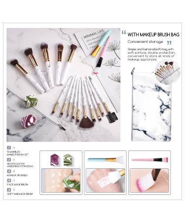 Ruesious 17PCS Makeup Brushes Set with Premium Synthetic Bristles and Travel Bag - Ideal for Foundation, Powder, Concealers, Blending Eye Shadows | Face Makeup Essentials - Buy Online on GoSupps.com
