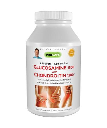 Andrew Lessman Glucosamine 1500 Chondroitin 1200-150 Capsules  100% Sulfate Form, Research Established Ingredients and Levels for Support of Healthy Joint Tissue. Small Easy to Swallow Capsules 150 Count (Pack of 1)