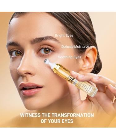 Caffeine Eye Serum for Dark Circles & Puffiness | Anti-Aging Eye Care with Ice Roller | Unisex Under Eye Treatment - Buy Online on GoSupps.com