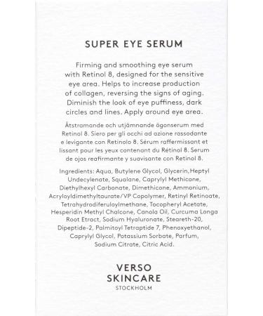 Verso Super Eye Serum 30 ml - Revitalize & Reduce Dark Circles | International Shipping - Buy Online on GoSupps.com