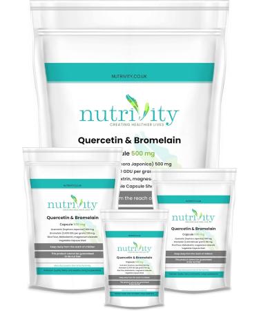 Nutrivity Quercetin & Bromelain Veg Capsules - Immune Booster for Swollen Joints (30 count) - Buy Online on GoSupps.com