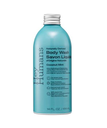 Hey Humans Coconut Mint Hydrating Body Wash with Natural Ingredients - Jojoba Oil | Vegan Cruelty Free 14 fl. Oz