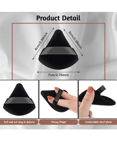 QLines Powder Puff 4 Pcs - Triangle Powder Puffs - Soft & Resuable Foundation Makeup Sponge with Silky Ribbon - Perfect for Pressed and Loose Powder Dry & Wet Makeup Black & White 4Pcs - Buy Online on GoSupps.com