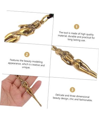 3D Beauty Ear Scratcher Brass Earwax Pick - Retro Car Accessories Cleaning Kit - Buy Online on GoSupps.com