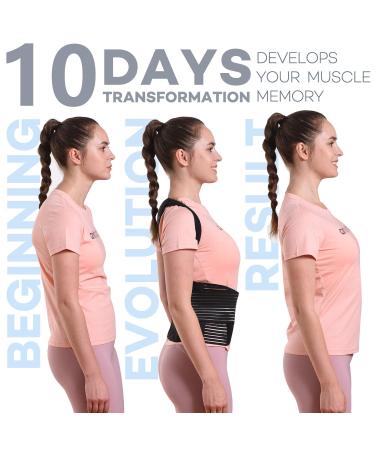 SICHEER Posture Corrector for Women and Men - Medium Size (Waist 34-38 inch) | Back Brace Straightener for Shoulder Support and Neck Pain Relief - Buy Online on GoSupps.com