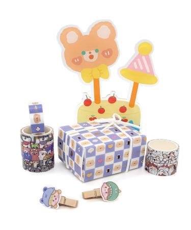 WAPETASHI Cute Washi Tape Set - 24 Rolls Kawaii Animals Gold Foil Decorative Masking Tape for Journaling, Scrapbooking, Kids Crafts & Gift Wrapping - Ideal for Aesthetic Supplies and Planners - Buy Online on GoSupps.com