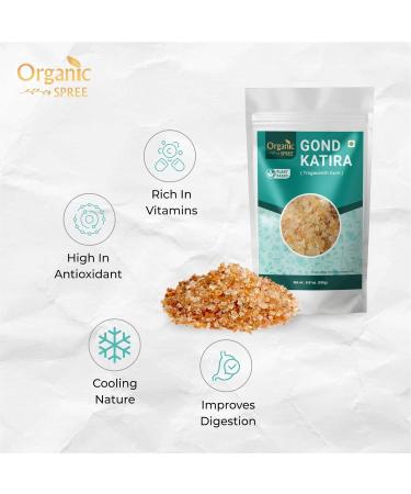 Organic Spree Pure Natural Gond Katira - Tragacanth Gum - Gomme adragante - Goma Tragacanto - 250grams (8.81 oz) - Buy Online on GoSupps.com