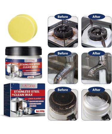FYeang Stainless Steel Cleaner Stainless Steel Cleaning Wax Stainless Steel Cleaning Paste Rust Remover for Stainless Steel Stainless Steel Cleaner for Appliances - Buy Online on GoSupps.com
