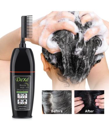 Instant Black Hair Shampoo - Ammonia-Free Botanical Formula | Unisex 3-in-1 Color Lasts 30 Days | 200ml Bottle (Pack of 6 - Buy Online on GoSupps.com