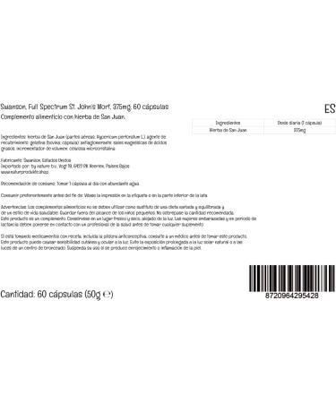Swanson Full Spectrum St. John's Wort 375mg - High Dose 60 Gluten-Free Capsules Laboratory Tested Non-GMO - Buy Online on GoSupps.com