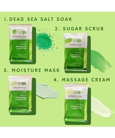 Lemongrass + Green Tea 4-in-1 Manicure & Pedicure Spa Set Exfoliate Hydrate & Refresh Skin | Dead Sea Salt Soak Sugar Scrub Moisture Mask & Massage Cream | Professional & Home Uses - Buy Online on GoSupps.com