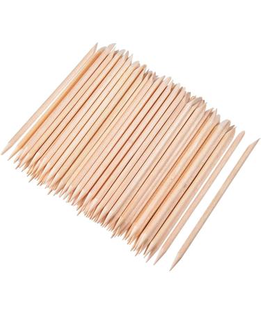 100 Pieces Orange Wood Sticks Nail Cuticle Stick for Pusher Remover Manicure Art Pedicure 4.3 Inches
