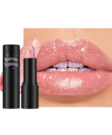 Vawolecy Sparkling Metallic Lip Gloss Gothic Diamond Lipstick with Intense Light Glittering Lip Gloss for Women and Girls