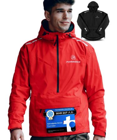 Forrider waterproof 3in1 Bicycle jacket Rain jacket running jacket 4Functional Bicycle jacket men waterproof breathable windbreaker |Article falls smaller from L Race Red