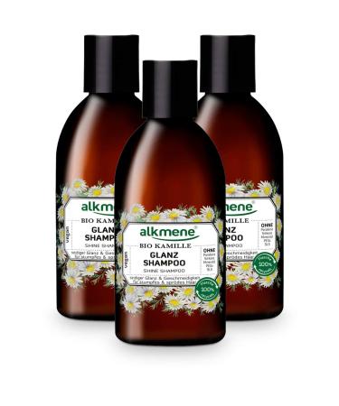 alkmene Organic Chamomile Shampoo - Shampoo for Dull and Brittle Hair - Plant-Based Anti-Breakage Shampoo Without Silicones Parabens Mineral Oils SLS and SLES (3x 250 ml)