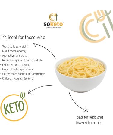  SOKETO Spaghetti Cheto Zero Carbohydrates 500 GR for Keto or Low Carb-Sol Diet 4 Carbs and 0.2 g Sugars Per Serving - Buy Online on GoSupps.com
