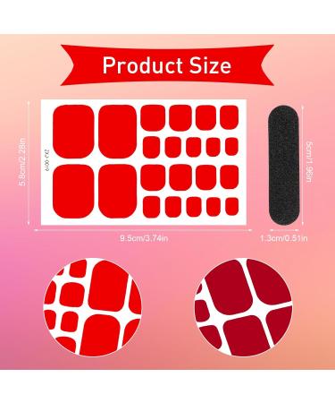 JSRQT 12 Sheets Full Toe Nail Stickers Solid Colors Toe Nail Polish Stickers Red Purple Brown Gel Nail Stickers with Nail File Full Toe Nail Wraps DIY Nail Decor Art Toenails Stickers for Women Girls - Buy Online on GoSupps.com