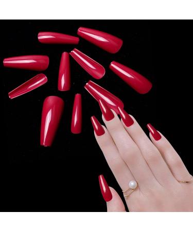 Siusio 400 Colorful Coffin Full Cover Press-On Acrylic Nails - Extra Long Pink Ballerina Artificial Tips for Women & Girls Nail Art Decoration - Buy Online on GoSupps.com
