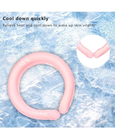 Neck Cooling Tube Wearable Cooling Neck Wraps for Heat Heatstroke Prevention Ice Cushion Tube Hands Cold Gel Ice Pack Relief for Hot Flashes and Fever Pink - Buy Online on GoSupps.com