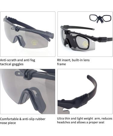 ToopMount Sports Goggles: Anti-Fog Sunglasses with 3 Interchangeable Lens - Black - Buy Online on GoSupps.com