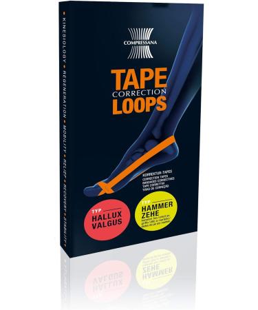Compressana Tape Loops for Hallux Valgus & Hammer Toes - Silicone-Free Toe Spreader - Size 33-34 Ocean - 1 Pair - Buy Online on GoSupps.com