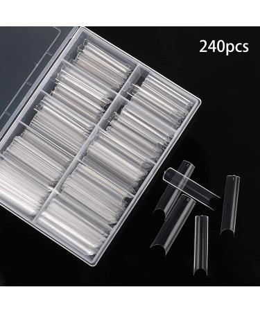 480PCS Extra Long C Curve Nail Tips XL - Natural & Clear Acrylic Nails Professional Set for Salon & Home DIY - Buy Online on GoSupps.com
