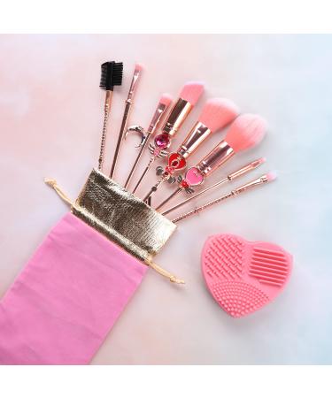 Sailor Moon Magical Girl 8PC Golden Makeup Brush Set - Pink Eyeshadow, Eyeliner & Eyebrow Brushes - Buy Online on GoSupps.com