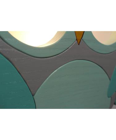 Clever Kids Children's Wall Lamp | Handmade EU Quality Wood Night Light & Reading Lamp | E14 Owl Gray-Mint - Buy Online on GoSupps.com