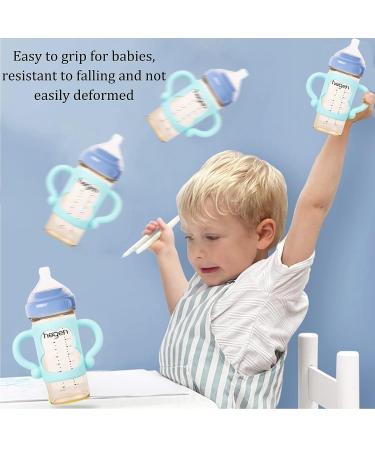 4 PCS Baby Silicone Bottle Handles - Soft Lightweight Holder for Self-Feeding - Easy Grip for Small Hands - Blue, Green, Pink, Orange - Buy Online on GoSupps.com