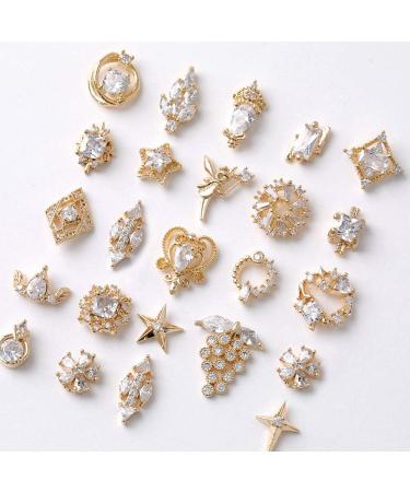 22 Pieces of 3D luxury clear shining zircon alloy nail art decoration charming fashion DIY unique nail art works - Buy Online on GoSupps.com