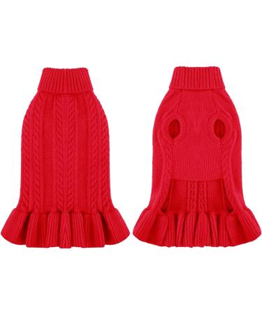 Cozy Cat & Dog Sweater Dresses | Warm Fleece Knit for French Bulldogs Pomeranians Chihuahuas & Pugs Perfect Christmas Gift! - Buy Online on GoSupps.com