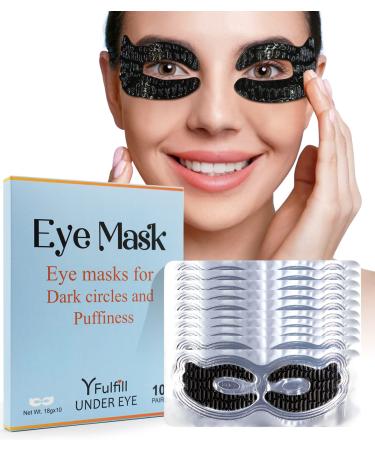 YFulfill Collagen Eye Pads for Puffy Eyes and Dark Circles  Under Eye Patches for Puffy Eyes  Under Eye Masks Skincare Black color