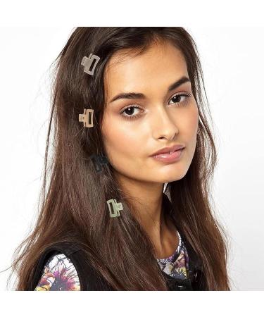 12 PCS Mini Hair Claw Clips for Women Girls - Non-Slip Rectangle Hair Jaw Clips in Light Colors - Buy Online on GoSupps.com