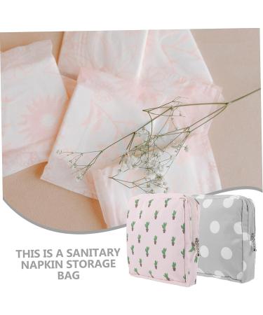 Healeved Napkin Storage Pouches 2pcs - Travel Decor Cosmetic Bag for Menstrual Pads & Lipsticks - Coin Pouch - 16X15CM - Buy Online on GoSupps.com