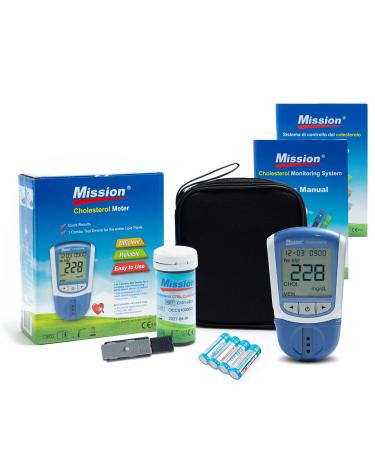 Mission 23932 3-in-1-cholesterol monitor to determine cholesterol-intiglyceride levels the total cholesterol and by LDL and HDL