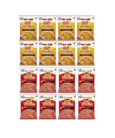 Ko Lee Noodles Multipack Xtreme Hot & Spicy and Chicken Noodles | Bulk Noodles (16x85g (8 each))