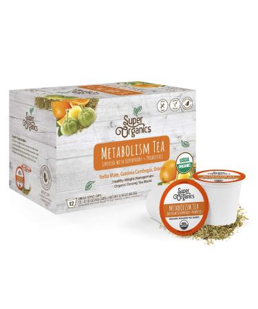 Super Organics Metabolism Oolong Tea Pods With Superfoods & Probiotics | Keurig K-Cup Compatible | Weight & Metabolism, Slim Tea | USDA Certified Organic, Vegan, Non-GMO, Natural & Delicious Tea, 12ct Metabolism Oolong Tea