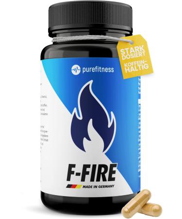 PureFitness F-Fire for metabolism* with caffeine and green tea I 100 strongly dosed capsules for day + vitamin B1 B2 B6 B12 & Niacin I for women & men