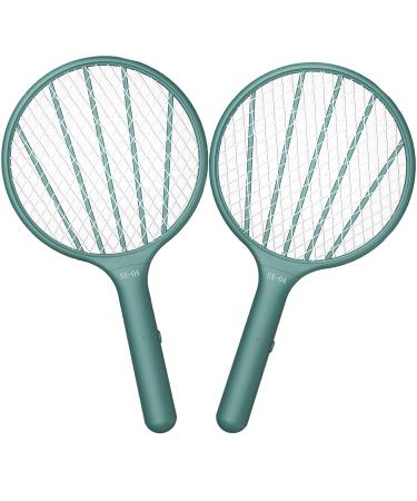 Bug Zapper Racket, Electric Fly Swatter Mosquito Killer Electronic Fly Zapper for Indoor Home Outdoor (2, Green) 2 Green