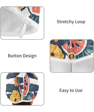 Watermelon Strawberry Hair Towel 2 Pack - Super Absorbent Quick Dry Turbans for Women & Girls - Buy Online on GoSupps.com