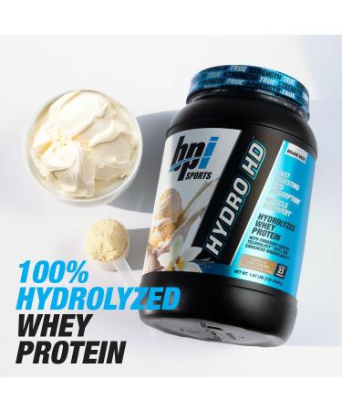 Buy BPI Sports Hydro HD 100% Hydrolyzed Whey Protein Powder - 25g Protein Low Carb Fast Absorbing - Vanilla Ice Cream (68 Servings) | International Shipping Available - Buy Online on GoSupps.com