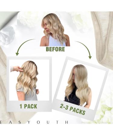 Easyouth Weft Human Hair Extensions 18 Inch Ombre Brown to Blonde Double Weft 100g - Real Hair Sew-in Extensions 18 Inch/45cm 3-Weft #2/6/18 - Buy Online on GoSupps.com