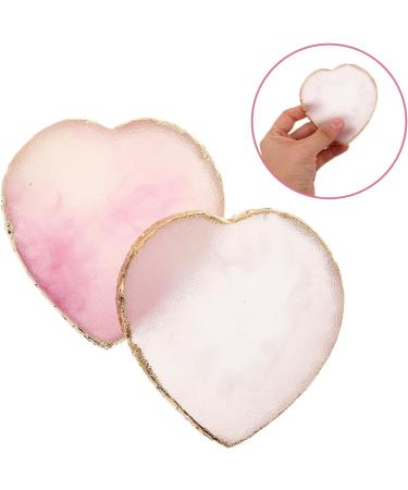 2 Pi ces Nail Art Palette Resin Heart Shaped Mixing Plate With Edge For Manicure Color Mixing And Cosmetic Use - Buy Online on GoSupps.com