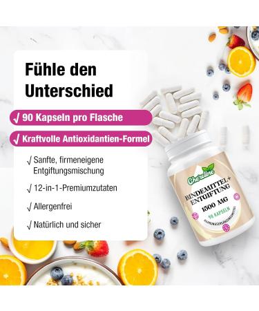 Cheroline Binder Detox Capsules 1500mg with Activated Carbon for Toxins Liver-Intestine Detox Supplement 12 in 1 for Digestion 90 Capsules (90 Count (Pack of 1)) - Buy Online on GoSupps.com